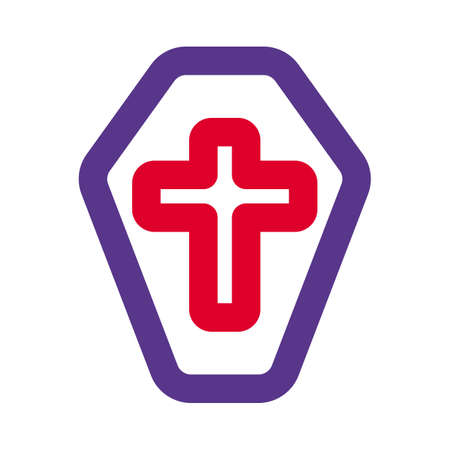 coffin funerary box for corpse storage and burialのイラスト素材