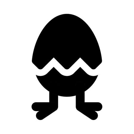 chick foot out of egg starting to hatchのイラスト素材