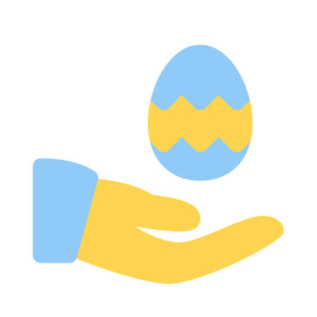 share easter eggs to friends and familyのイラスト素材