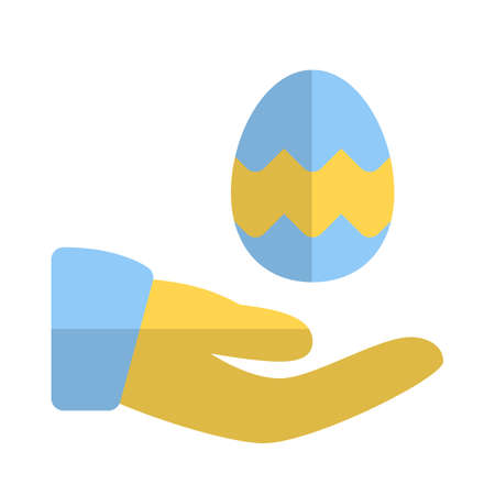 share easter eggs to friends and familyのイラスト素材