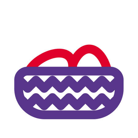 decorative basket for easter with eggs in itのイラスト素材