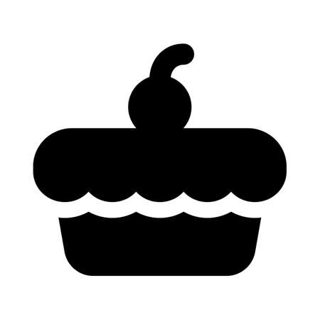 Pie with cherry on top of the cakeのイラスト素材