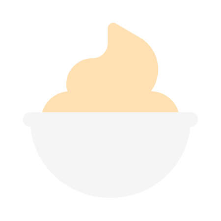 Mashed potato in bowl prepared during thanksgiving seasonのイラスト素材