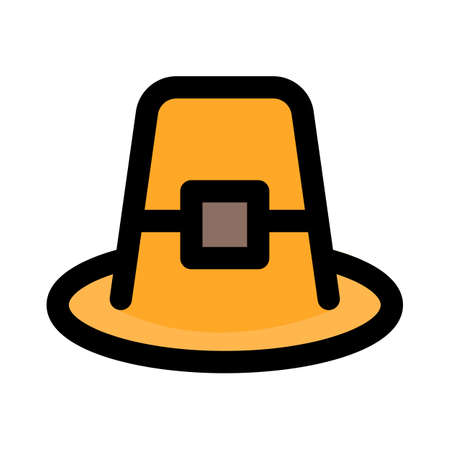 Pilgrim hat without leaf used as a decorationのイラスト素材