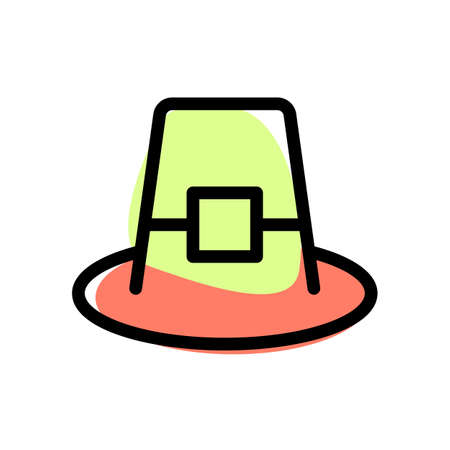 Pilgrim hat without leaf used as a decorationのイラスト素材