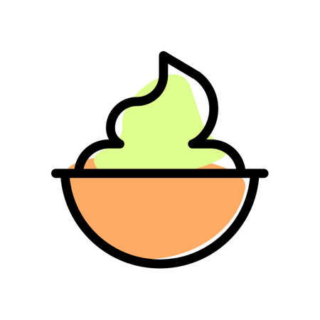 Mashed potato in bowl prepared during thanksgiving seasonのイラスト素材