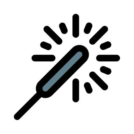 Firework stick sparklers with cracking sound and lightのイラスト素材