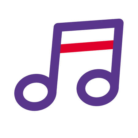 Quavare music note isolated on a white backgroundのイラスト素材