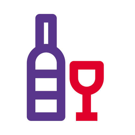 New year celebration wine bottle with glassのイラスト素材