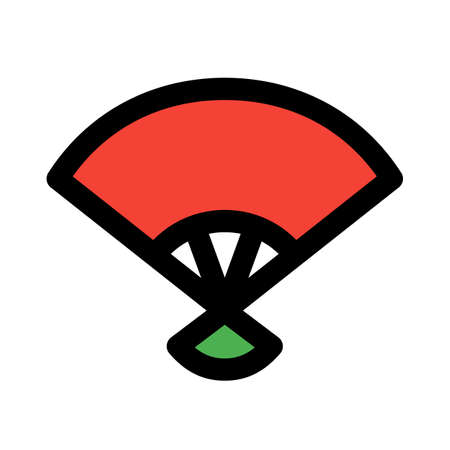 A hand-held chinese fan a folding device used ancient times for air circulation or ceremony accessoryのイラスト素材