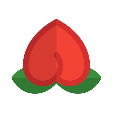 Longevity peach or shoutao type of lotus seed bun mimicking the shape of a peachのイラスト素材