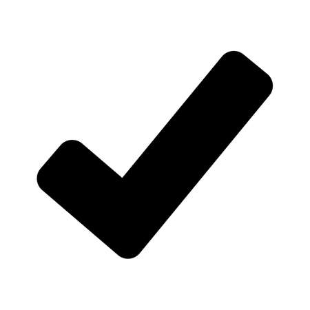 Checkmark sign with outline effect isolated on white backgroundのイラスト素材