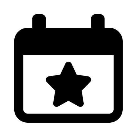 Favorite calendar with five pointed star signのイラスト素材