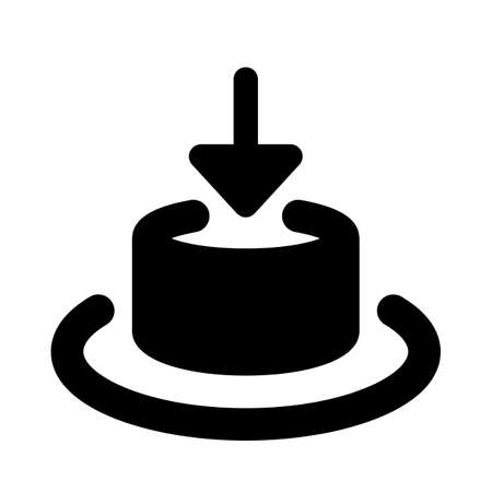 Push button with down arrow direction layoutのイラスト素材