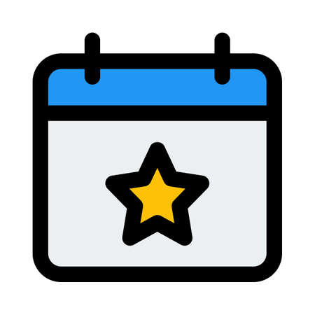Favorite calendar with five pointed star signのイラスト素材