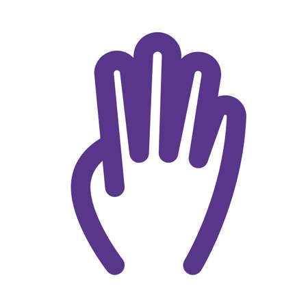 Four fingers hand gesture in political campaign with back of the handのイラスト素材