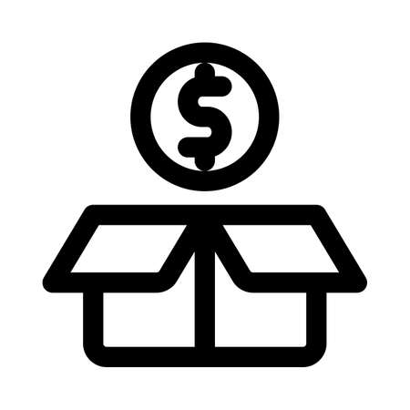 Dollar coins as a reward program under the boxのイラスト素材