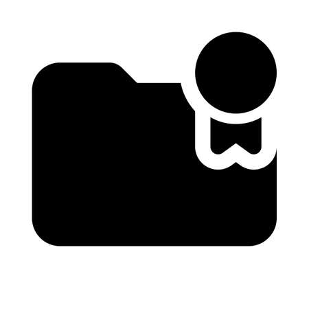 File and folder with single ribbon emblemのイラスト素材