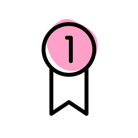 First place single ribbon gold emblem layoutのイラスト素材