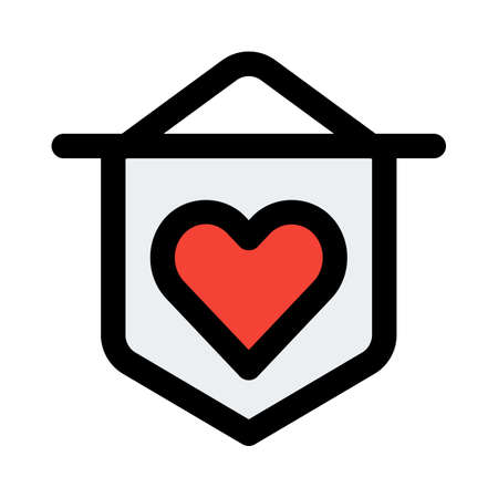 Heart shape on a flag representing peace and loveのイラスト素材