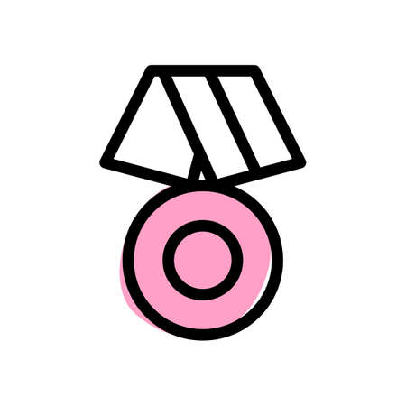 Double stripe ribbon with round medal for the high rank officersのイラスト素材