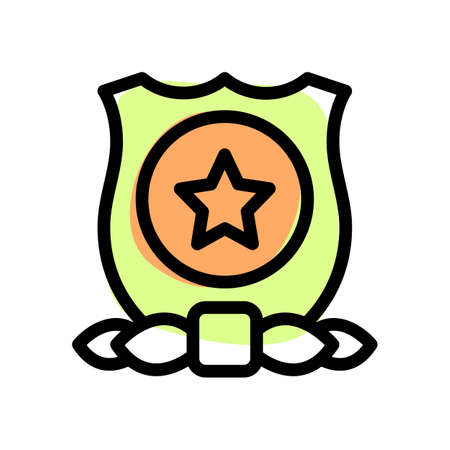 Honorary mention star circle badge of the Homeland security department officersのイラスト素材