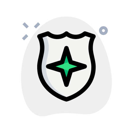 Shield badge with star cross for mentioning honorary Police officersのイラスト素材