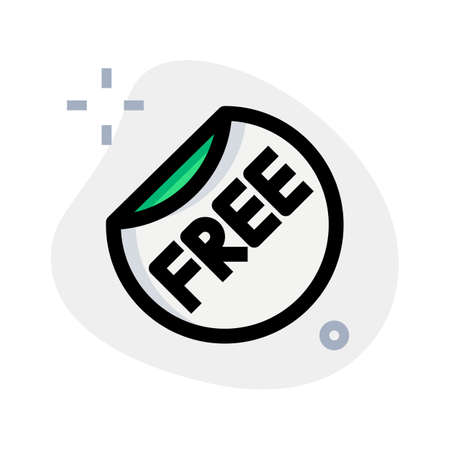 Free item sticker available at shopping mallsのイラスト素材