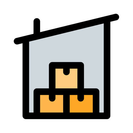 Modern fabric warehouse for boxes storage facilityのイラスト素材