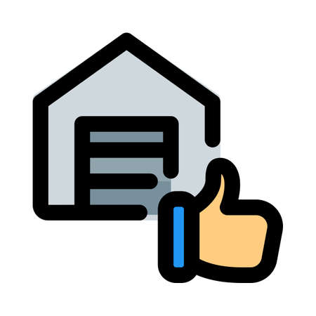 Thumbs up or like gesture in private storage warehouse unitのイラスト素材