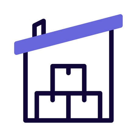 Modern fabric warehouse for boxes storage facilityのイラスト素材