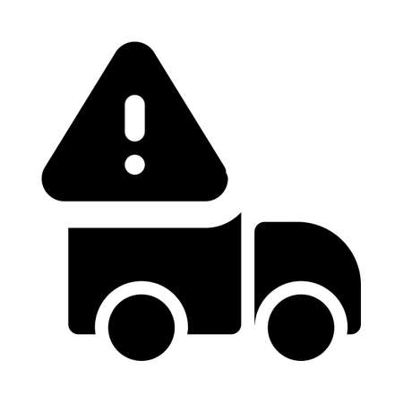 Warning logotype from running cargo logistic truckのイラスト素材