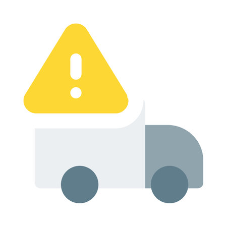 Warning logotype from running cargo logistic truckのイラスト素材
