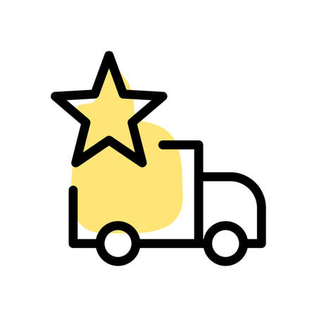 Favorite starred lorry location with cargo shipping logisticsのイラスト素材