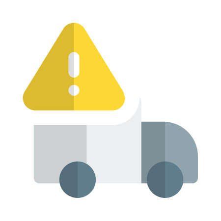 Warning logotype from running cargo logistic truckのイラスト素材