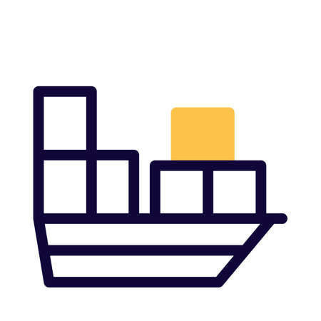 Item loaded on a large ferry commercial shipのイラスト素材