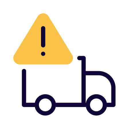 Warning logotype from running cargo logistic truckのイラスト素材