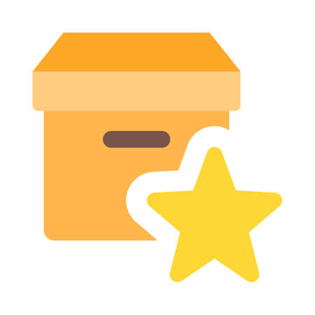 Delivery Box shipping with star on online portalのイラスト素材