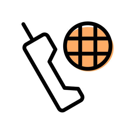 Making long distance international call from old cellular deviceのイラスト素材