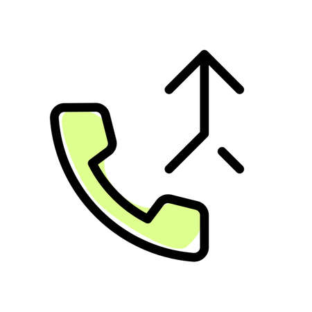 Telephone call merge arrow sign on mobile phoneのイラスト素材