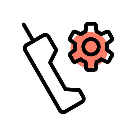 Cogwheel settings symbol on old wireless cell phone deviceのイラスト素材