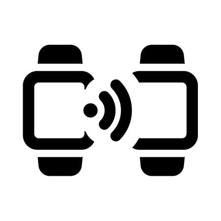 Digital watch sends information wirelessly to smartwatchのイラスト素材