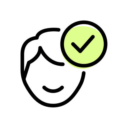 Verified face scan with checkmark logotype layoutのイラスト素材