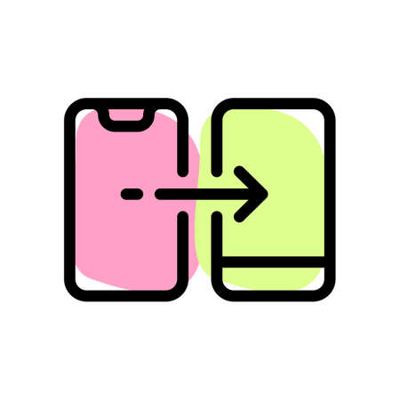 Send media info from smartphone to cell phoneのイラスト素材