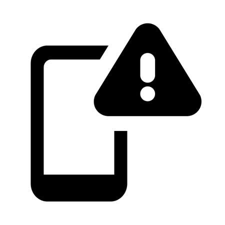 Mobile phone with triangular exclamation mark notificationのイラスト素材