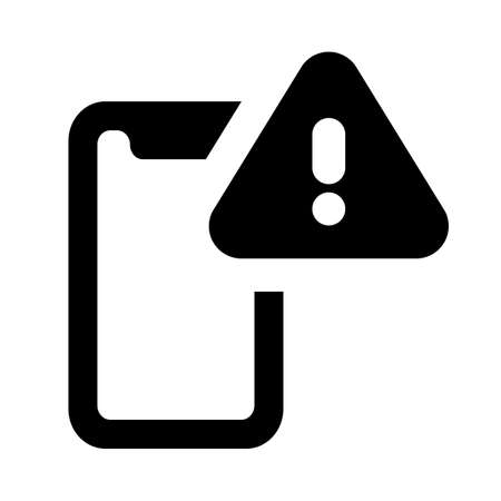 Cell phone with triangular exclamation mark notificationのイラスト素材