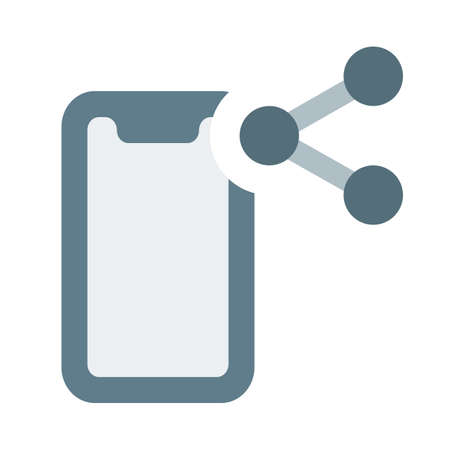 Share message or media on smartphone handsetのイラスト素材