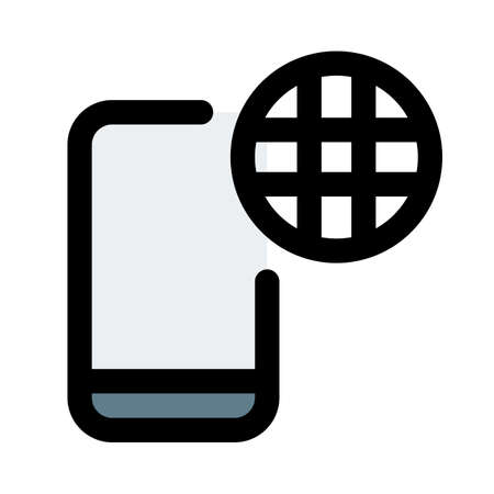 International calling with globe logotype on cell phoneのイラスト素材