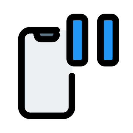 Pause music interface on smartphone to controlのイラスト素材