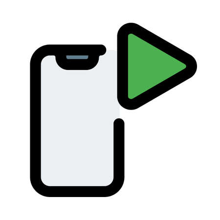 Smartphone media player with play button interfaceのイラスト素材